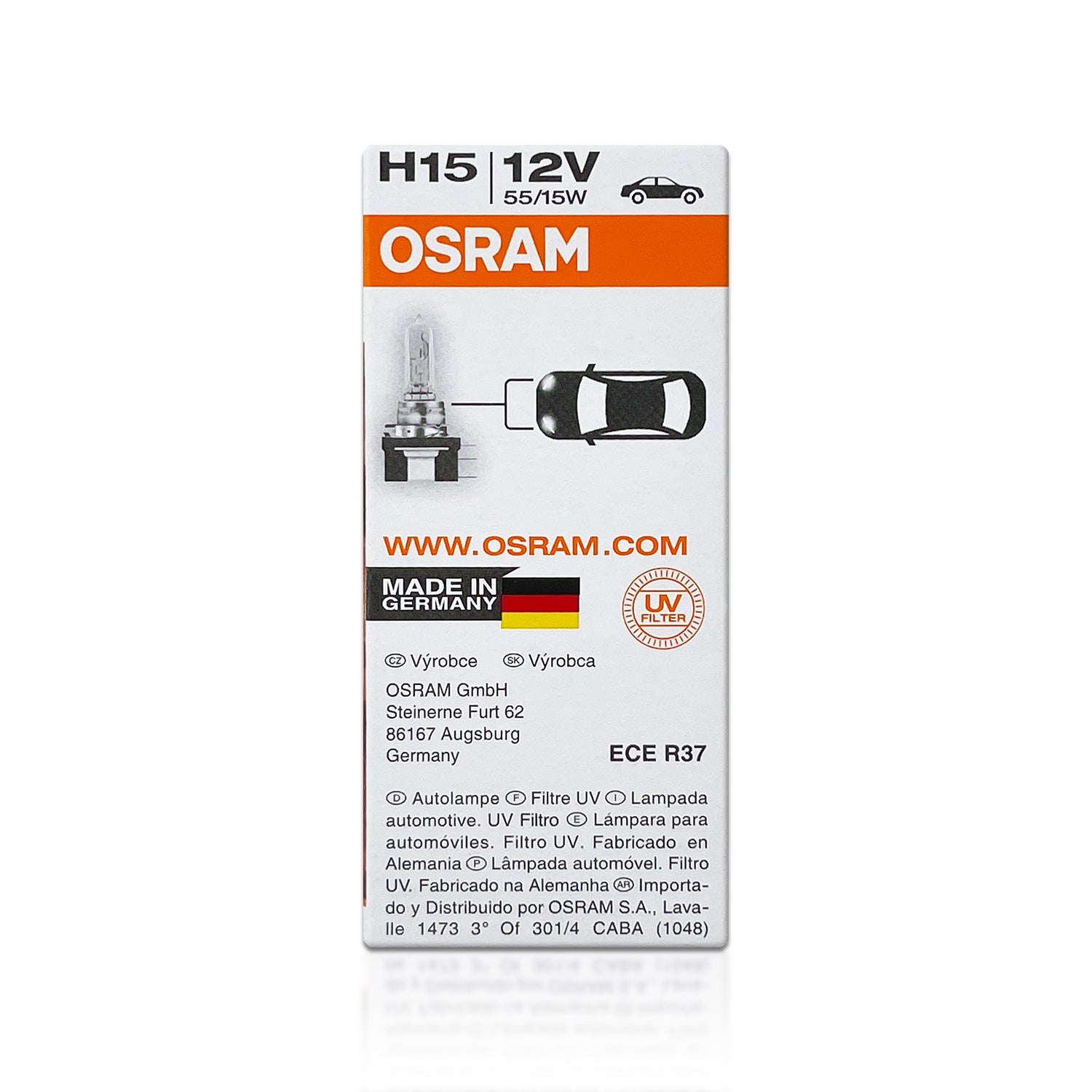 Lámpara H4 Osram Original 12v 60/55w Uv Auto Bilux Aleman P4